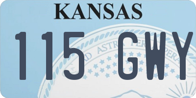 KS license plate 115GWY