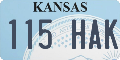 KS license plate 115HAK