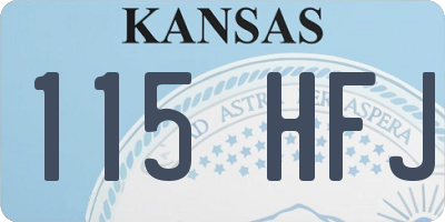 KS license plate 115HFJ