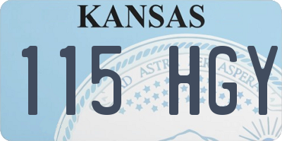 KS license plate 115HGY