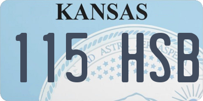 KS license plate 115HSB