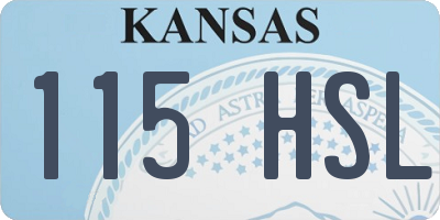 KS license plate 115HSL