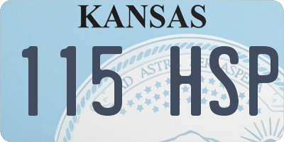 KS license plate 115HSP