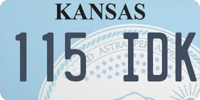 KS license plate 115IDK