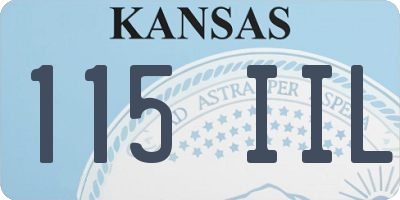 KS license plate 115IIL