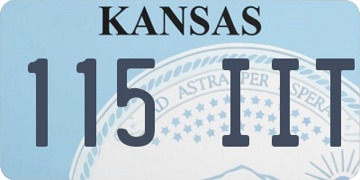 KS license plate 115IIT