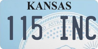 KS license plate 115INC