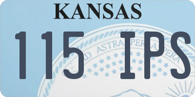 KS license plate 115IPS
