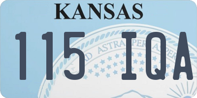 KS license plate 115IQA