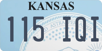 KS license plate 115IQI