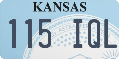 KS license plate 115IQL