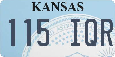 KS license plate 115IQR