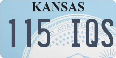 KS license plate 115IQS