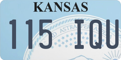 KS license plate 115IQU