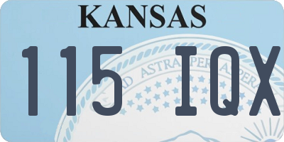 KS license plate 115IQX
