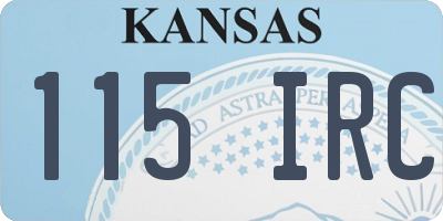 KS license plate 115IRC