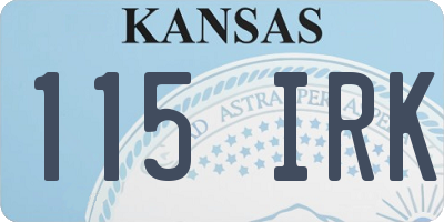 KS license plate 115IRK