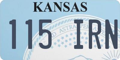 KS license plate 115IRN