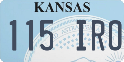 KS license plate 115IRO