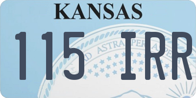 KS license plate 115IRR