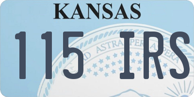 KS license plate 115IRS