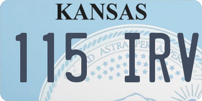 KS license plate 115IRV