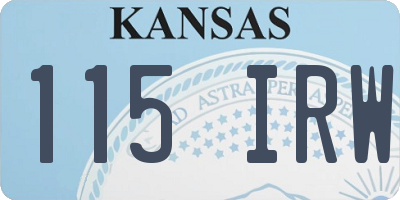 KS license plate 115IRW