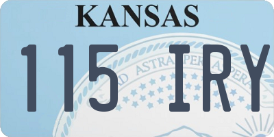 KS license plate 115IRY