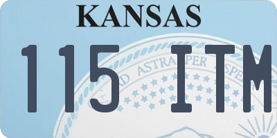 KS license plate 115ITM