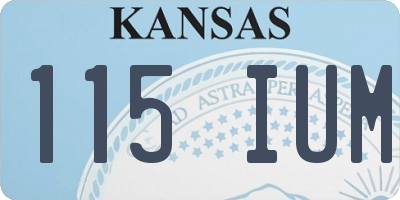 KS license plate 115IUM