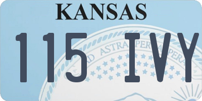 KS license plate 115IVY