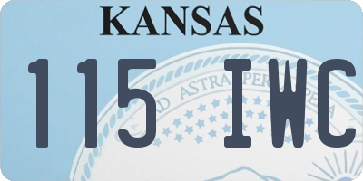 KS license plate 115IWC
