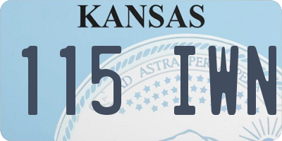 KS license plate 115IWN