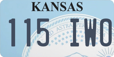 KS license plate 115IWO