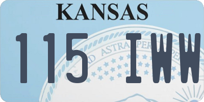 KS license plate 115IWW