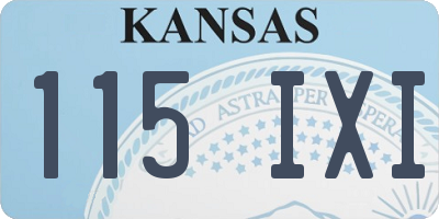 KS license plate 115IXI