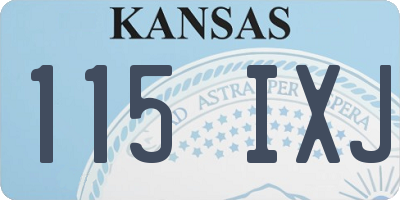 KS license plate 115IXJ
