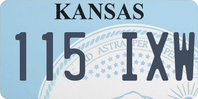 KS license plate 115IXW