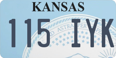KS license plate 115IYK