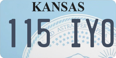 KS license plate 115IYO