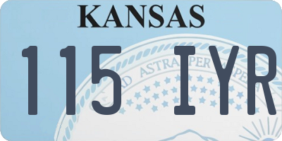 KS license plate 115IYR