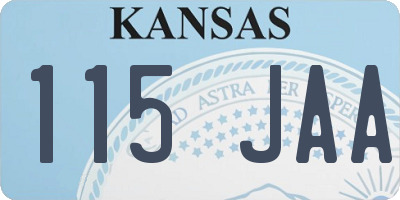 KS license plate 115JAA