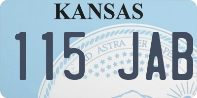 KS license plate 115JAB