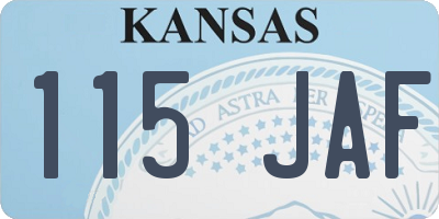 KS license plate 115JAF