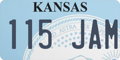 KS license plate 115JAM