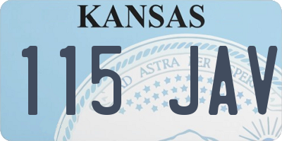 KS license plate 115JAV