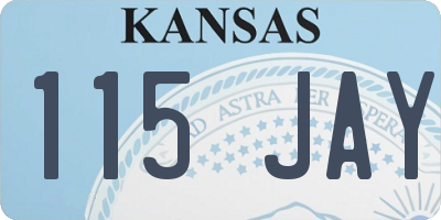 KS license plate 115JAY