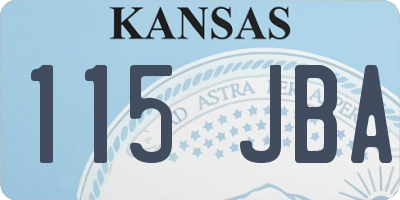 KS license plate 115JBA