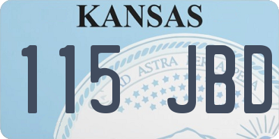 KS license plate 115JBD