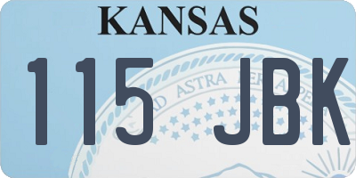 KS license plate 115JBK